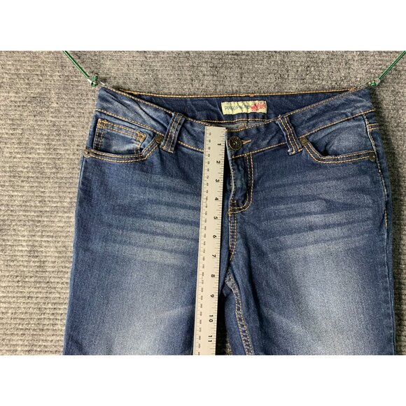 Paris Blues Womens Size 9 whiskering Jeans Slim Fit Denim Blue Dark - Picture 6 of 8